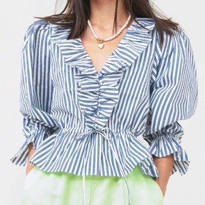 Hunter Bell Maggie Blue White Striped Top